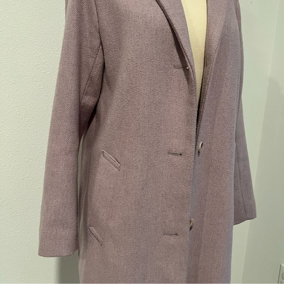 Abercrombie & Fitch The A&F Dad Coat Lilac Wool Blend Oversized - Picture 5 of 11